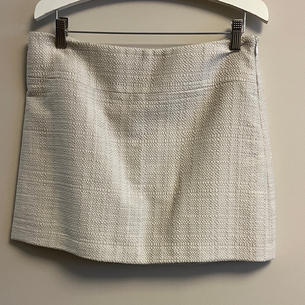 Theory Cream Textured Mini Skirt